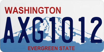 WA license plate AXG1012