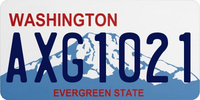 WA license plate AXG1021