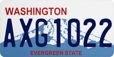 WA license plate AXG1022