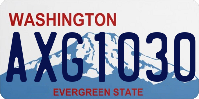 WA license plate AXG1030