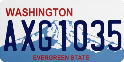 WA license plate AXG1035