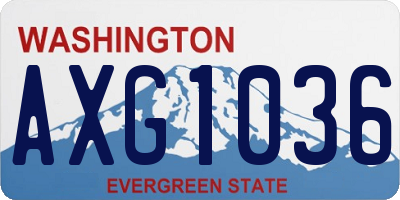 WA license plate AXG1036