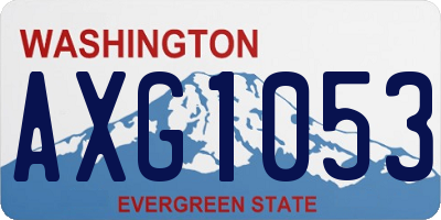 WA license plate AXG1053