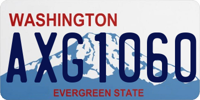 WA license plate AXG1060