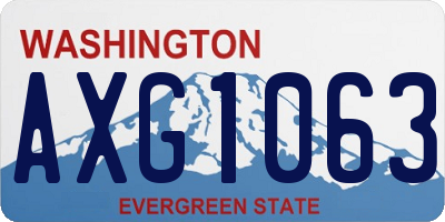 WA license plate AXG1063