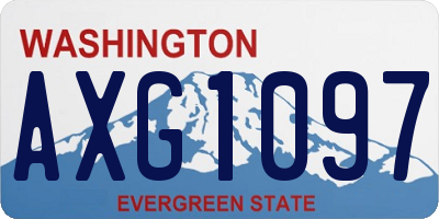 WA license plate AXG1097