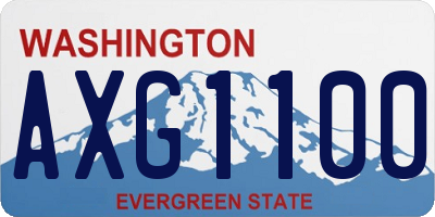 WA license plate AXG1100