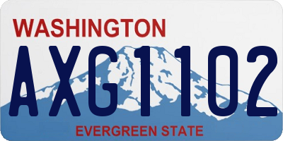 WA license plate AXG1102