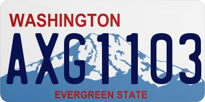 WA license plate AXG1103
