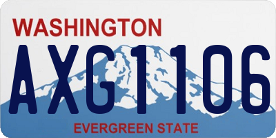 WA license plate AXG1106