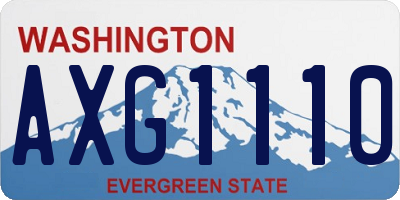 WA license plate AXG1110