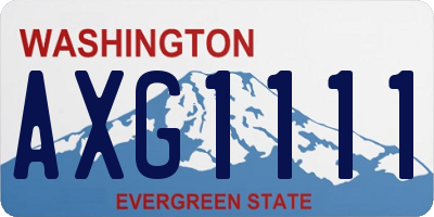 WA license plate AXG1111