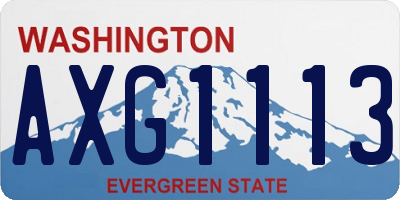 WA license plate AXG1113