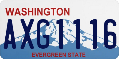 WA license plate AXG1116