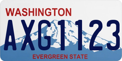 WA license plate AXG1123