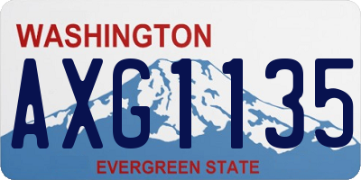 WA license plate AXG1135
