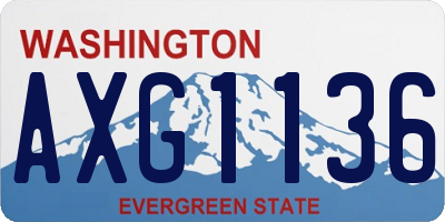 WA license plate AXG1136