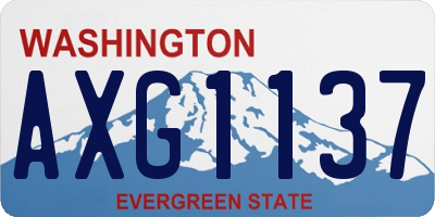 WA license plate AXG1137