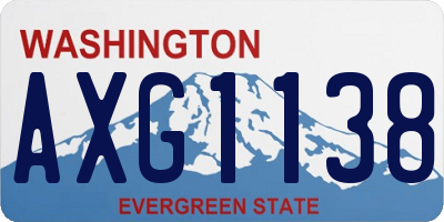 WA license plate AXG1138