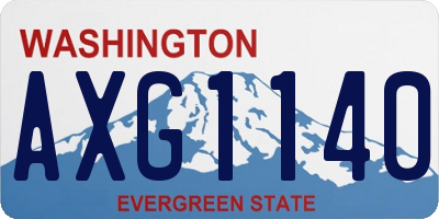 WA license plate AXG1140