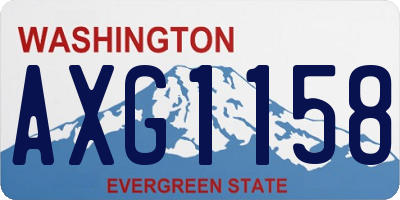 WA license plate AXG1158