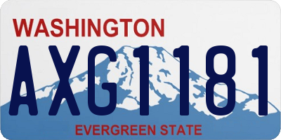 WA license plate AXG1181