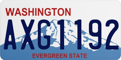 WA license plate AXG1192