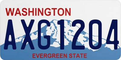 WA license plate AXG1204