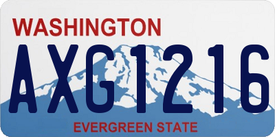 WA license plate AXG1216
