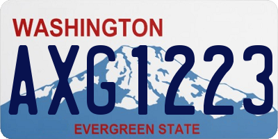 WA license plate AXG1223