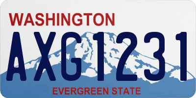 WA license plate AXG1231
