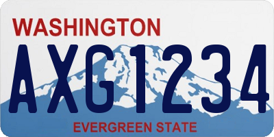 WA license plate AXG1234
