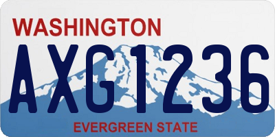 WA license plate AXG1236