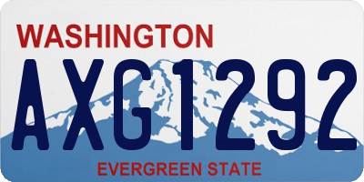 WA license plate AXG1292
