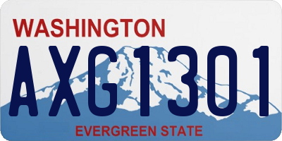 WA license plate AXG1301