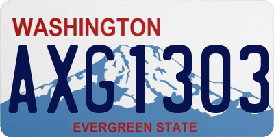 WA license plate AXG1303