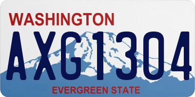 WA license plate AXG1304