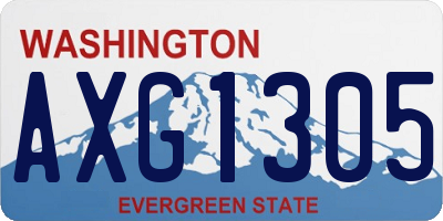 WA license plate AXG1305