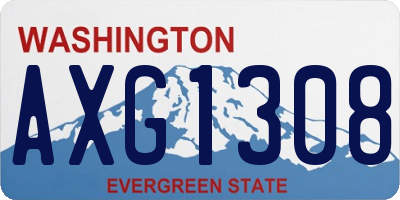 WA license plate AXG1308
