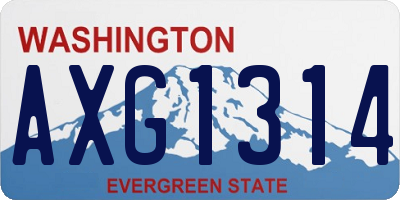 WA license plate AXG1314