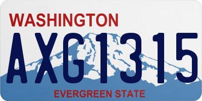 WA license plate AXG1315
