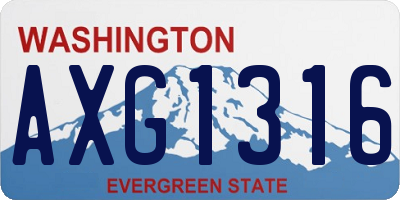 WA license plate AXG1316