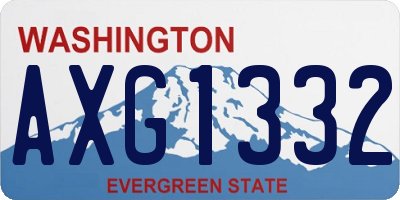 WA license plate AXG1332