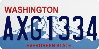 WA license plate AXG1334