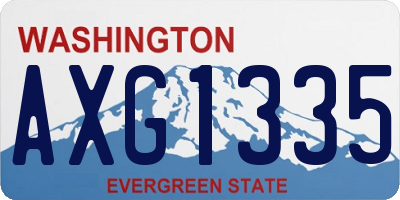 WA license plate AXG1335