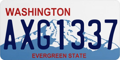WA license plate AXG1337