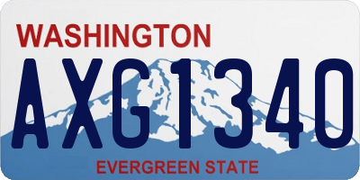 WA license plate AXG1340