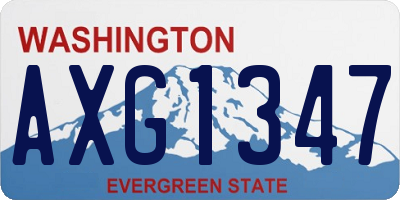 WA license plate AXG1347