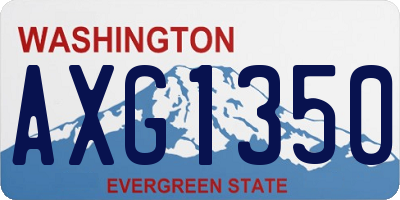 WA license plate AXG1350