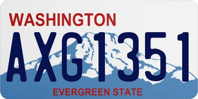 WA license plate AXG1351